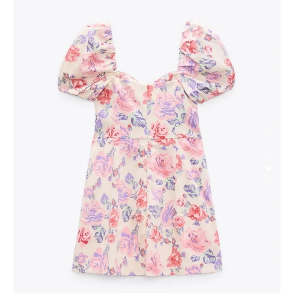 Zara Floral Print Mini Dress NWT - Picture 4 of 5
